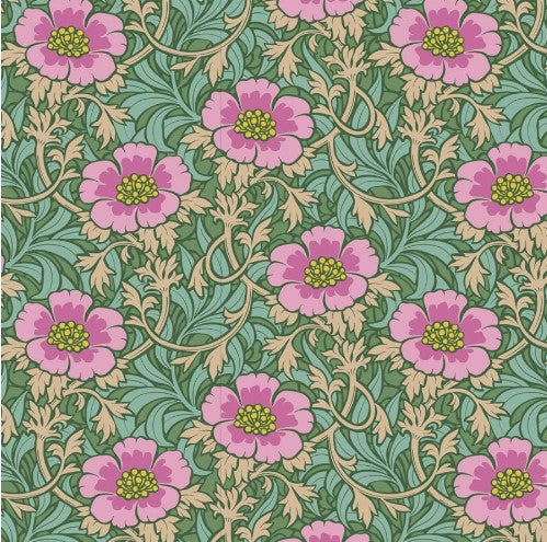 Fabric~ TILDA Hibernation Winterrose (Sage)
