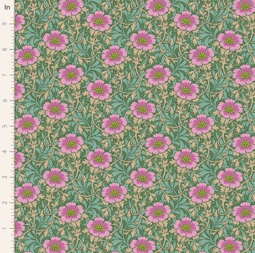 Fabric~ TILDA Hibernation Winterrose (Sage)