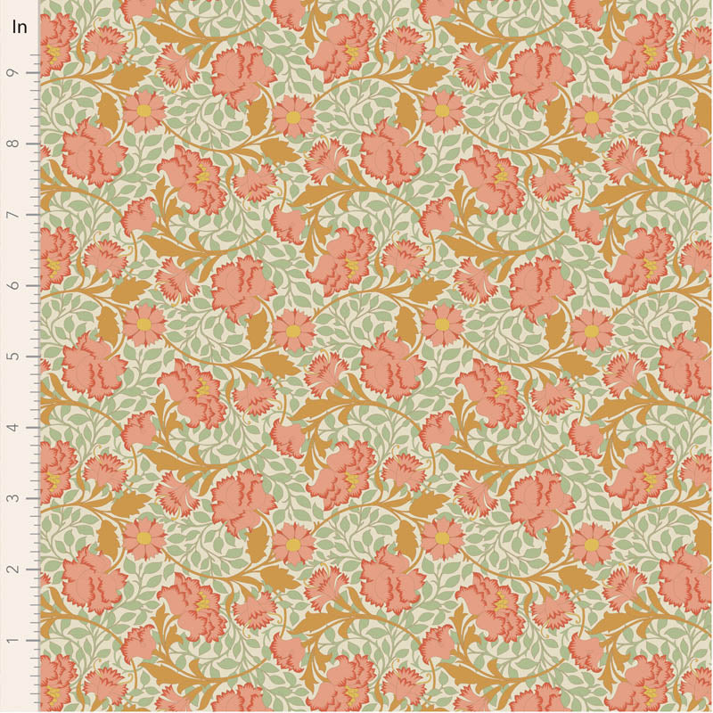 Fabric ~ TILDA Songbird - Floral Coral