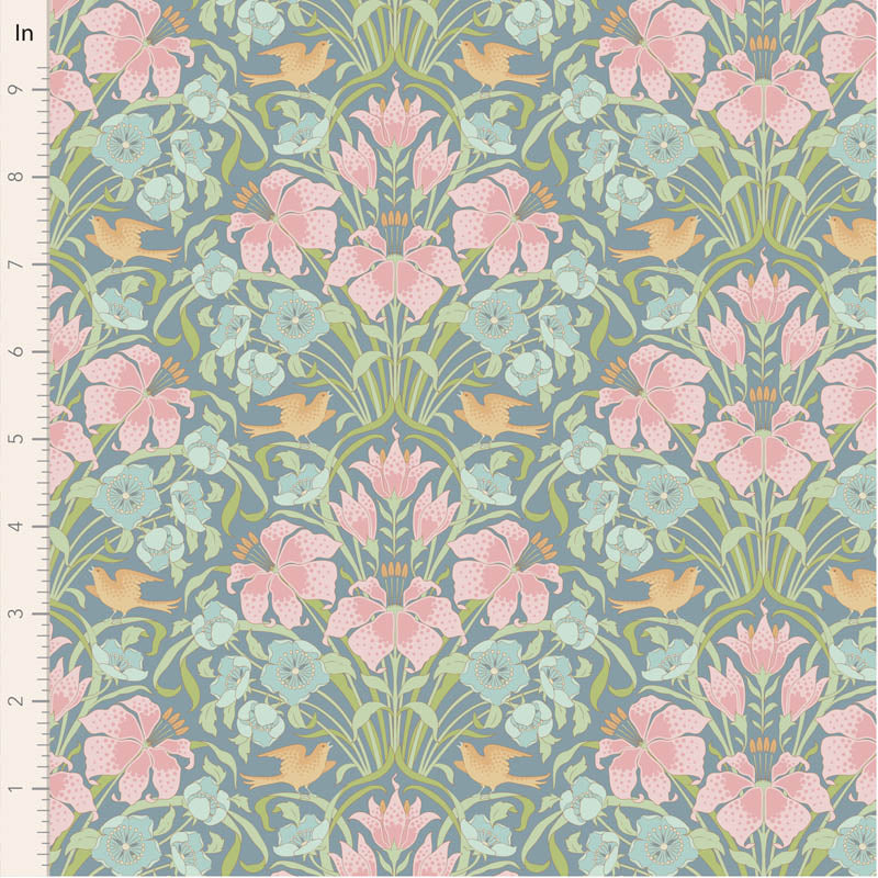 Fabric ~ TILDA Songbird - Songbird Blue