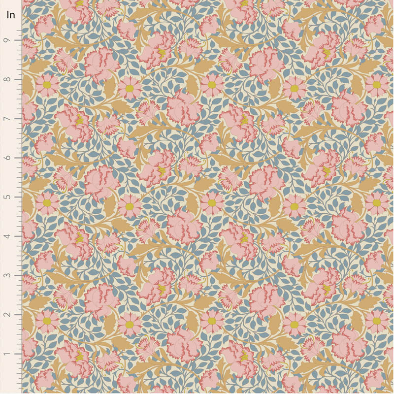 Fabric ~ TILDA Songbird - Flora Blue
