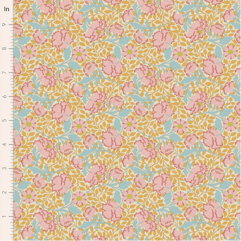 Fabric ~ TILDA Songbird - Flora Mustard