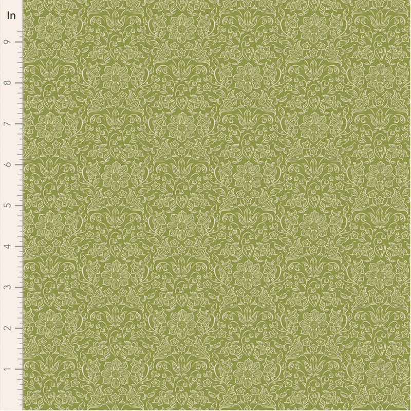 Fabric ~ TILDA Songbird - Lila Green
