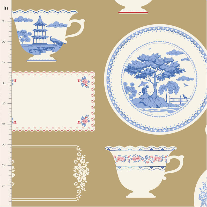 TILDA - Something Blue - Labels & Ornaments Ochre 110172