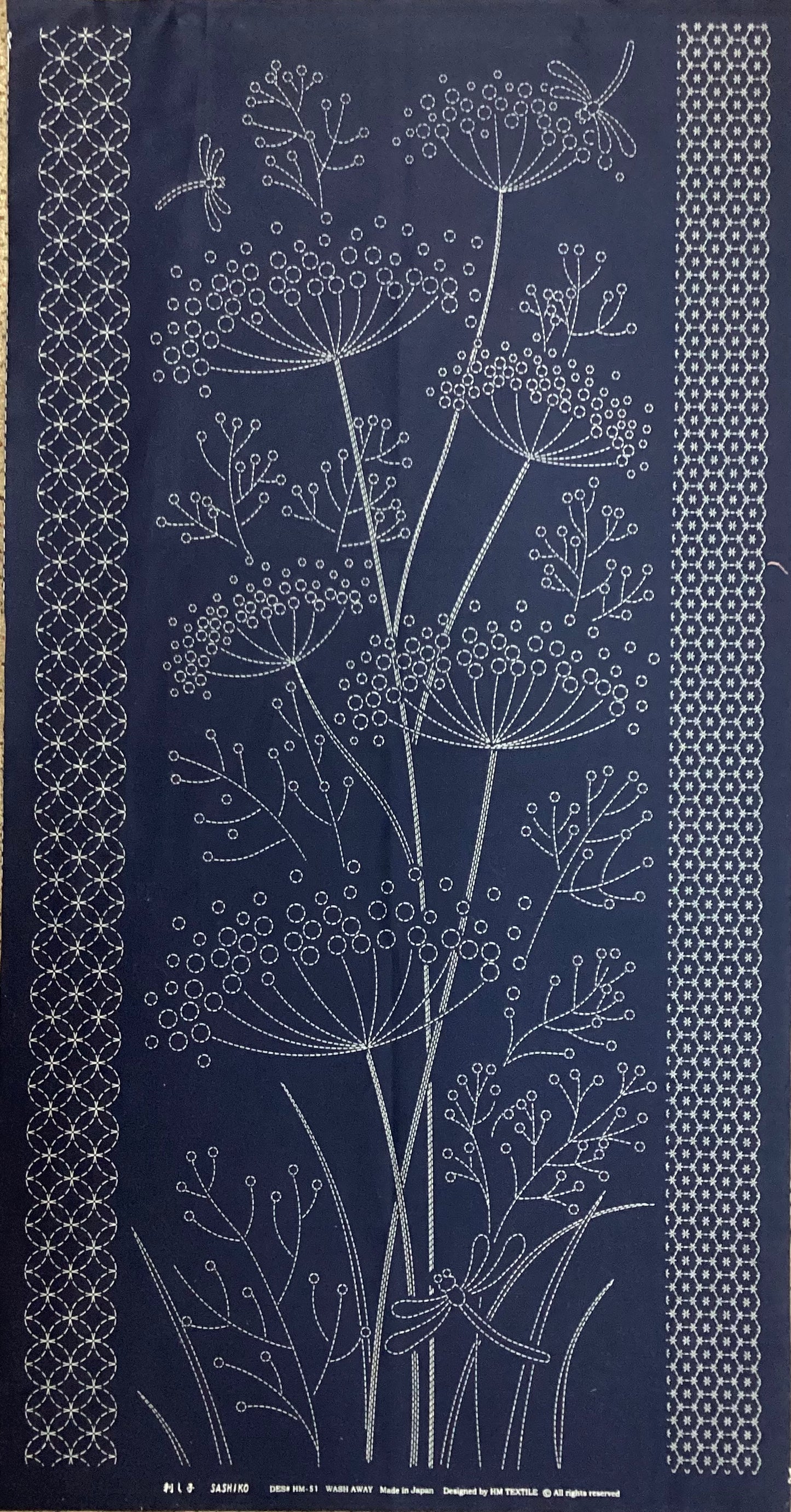 Sashiko Panel - DES# HM-51 Navy