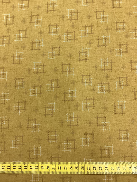 Japanese Fabric - Sevenberry Kasuri #88229D1-2 Gold