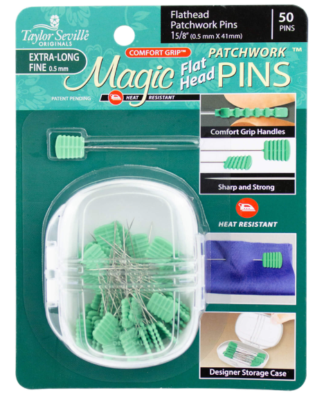 Magic Pins - Flat head Patchwork Extra Long (pk 50)
