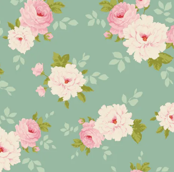 Fabric ~ TILDA Sunday Brunch - 100583 - Pernille Teal