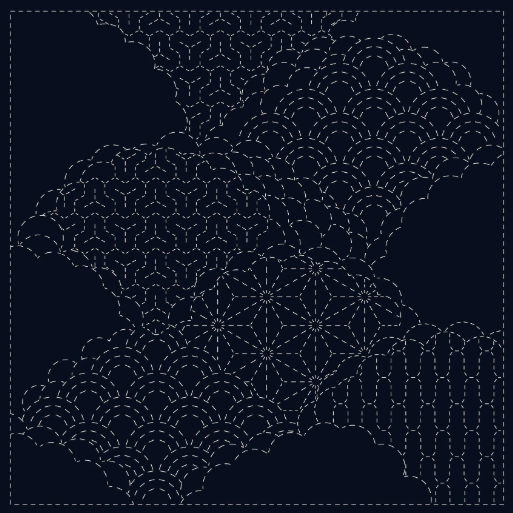 Sashiko cloth - Cumulous Cloud