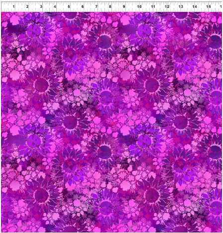 Fabric~ I Dream in Colour - Magenta Sunflower - 3IDC-3