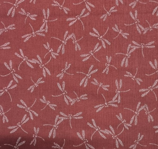Japanese Fabric - Michi Red Dragonflies