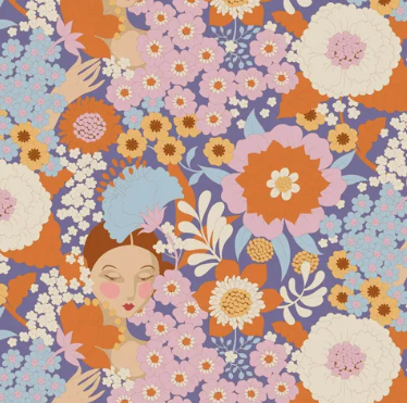 Fabric ~ TILDA Wallflower - Wallflower Thristle 100608