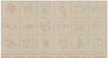 Panel ~ French General - Joie De Vivre - M13989-11 Red Stitchery (60 cm)