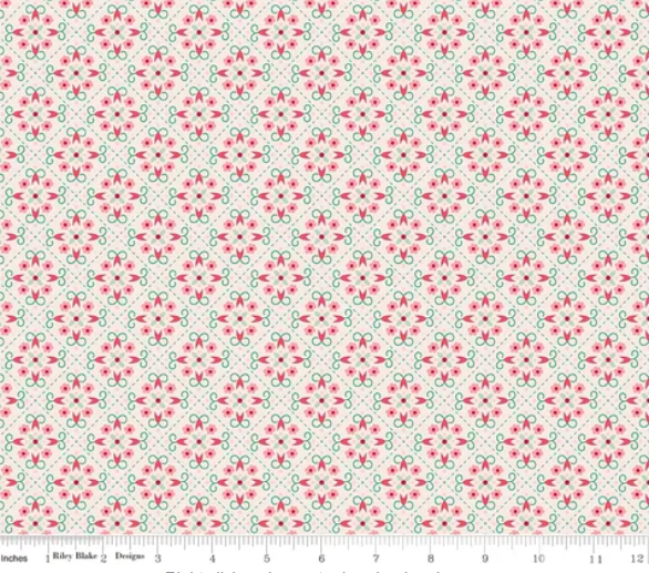 Berry & Sage by Lori Holt - Wallpaper Latte - C17398