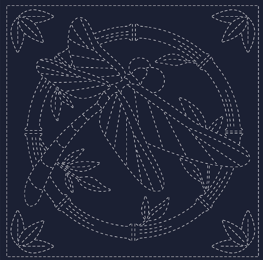Sashiko cloth - SUMMERTIME (Navy)