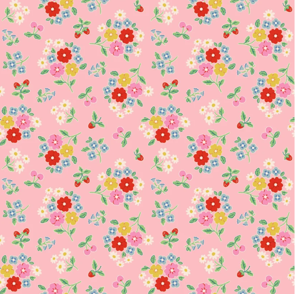 Fabric - Bluebells & Buttercups - Pink