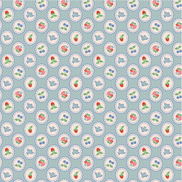 Fabric - Bluebells & Buttercups - Chirp & Charm Sky
