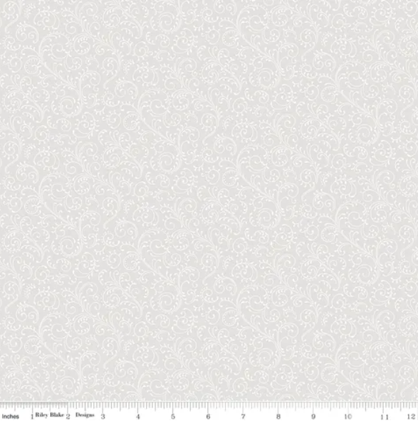 Riley Blake - Elegant Essentials Scroll White Pearl