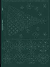 Panel~ Christmas Sashiko & Stitchery Panel DV4083 Green