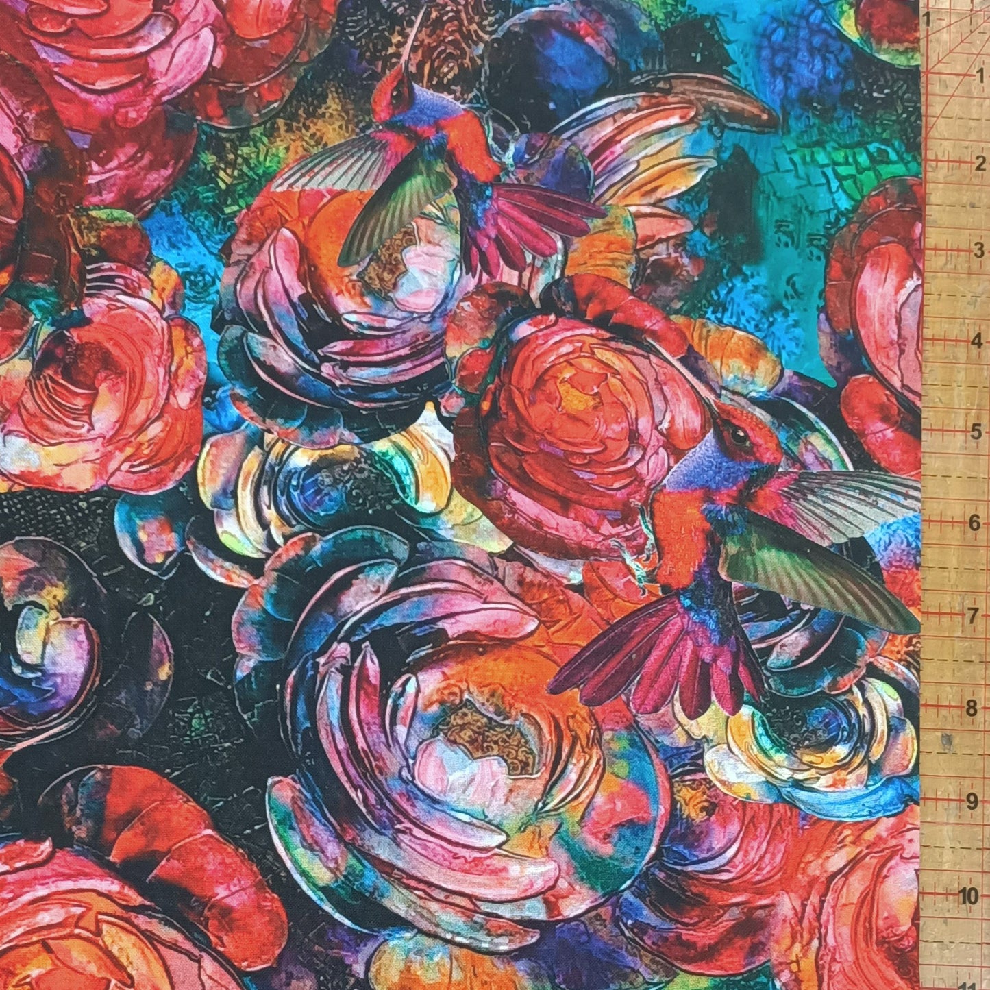 Wide Back - Peonies and Hummingbirds 1096W