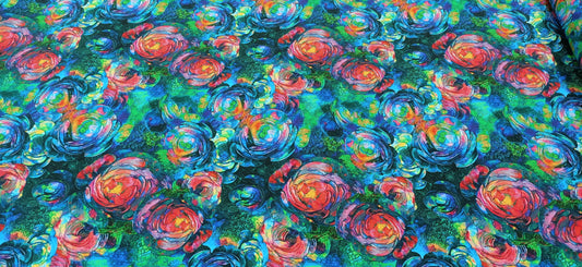 Wide Back - Peonies Green 1096X