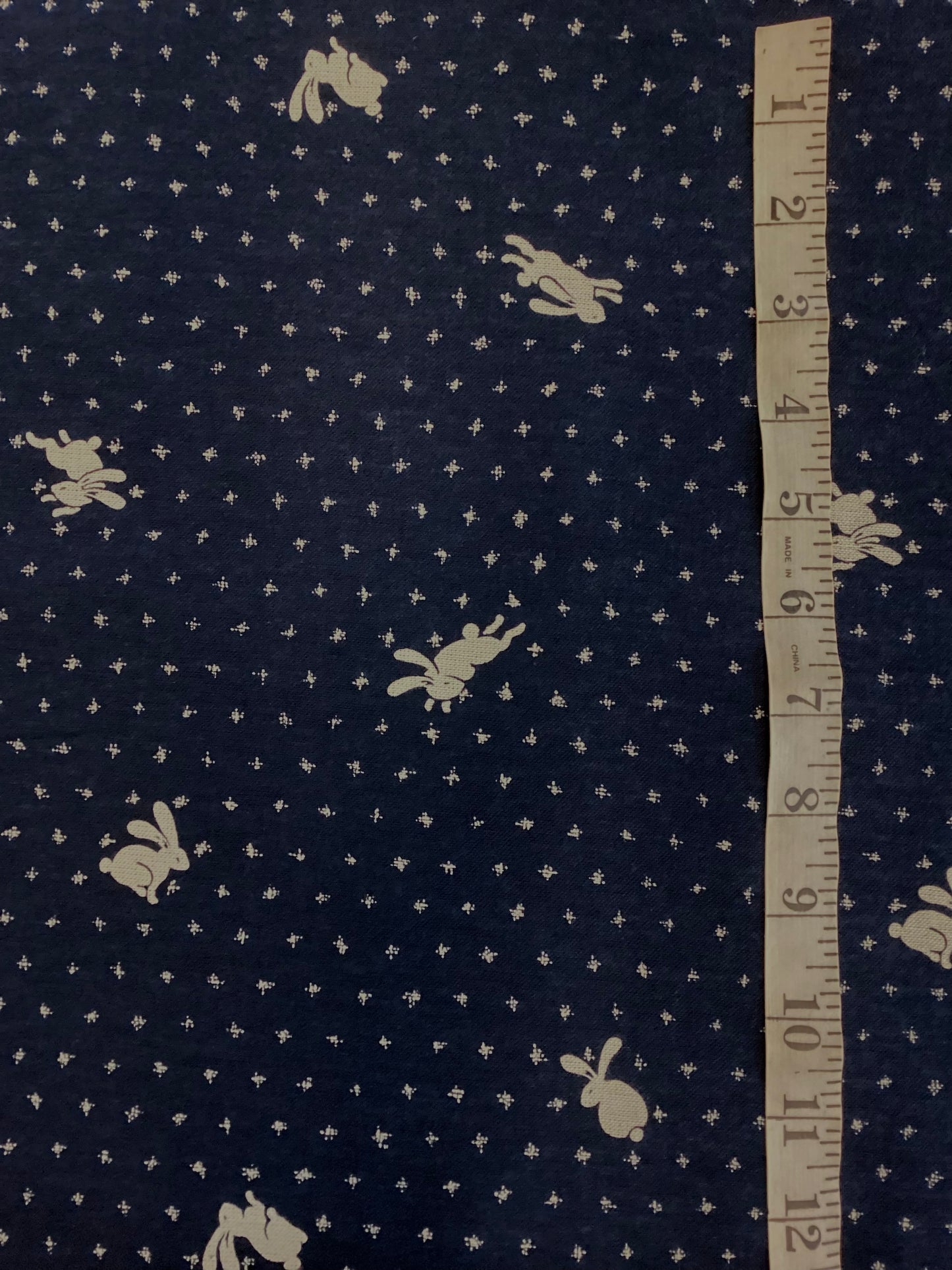 Japanese Fabric - Rabbits (Navy)