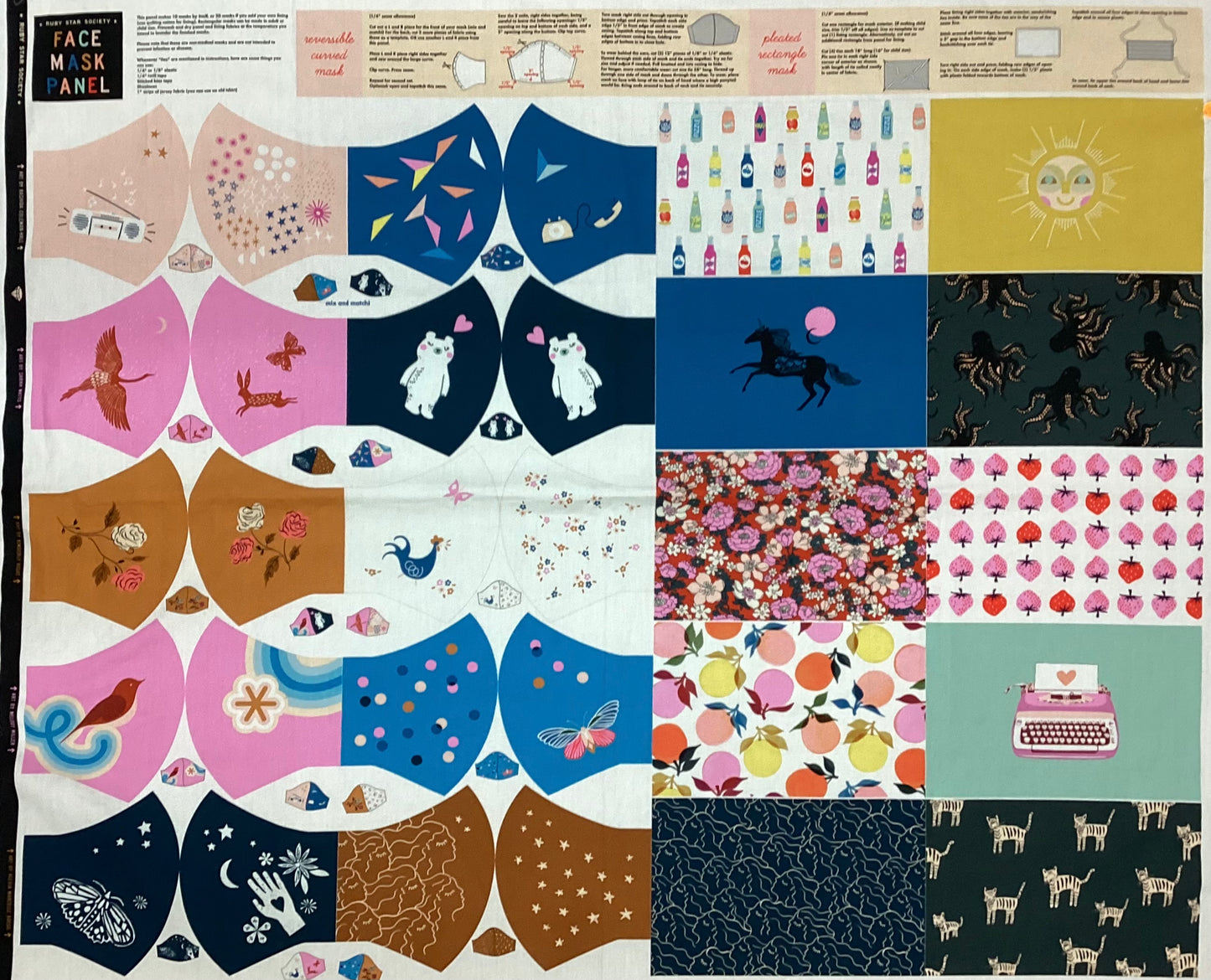 Half price - PANEL - Face Mask Panel (Ruby Star)