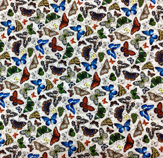 Fabric - Frolicking Fields Butterflies (Grey)