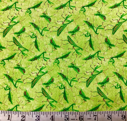 Fabric - Frolicking Fields (Praying Mantis)