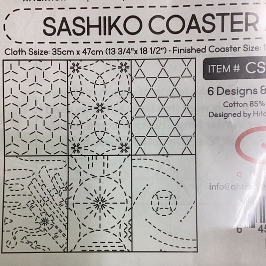 Sashiko cloth - COASTER / part 3 (Slate)