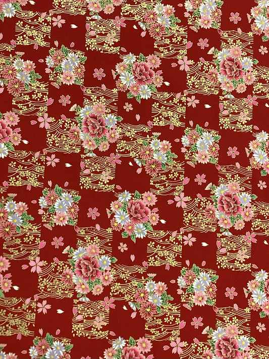 Japanese Fabric - KOKKA Princess Heart (Red)