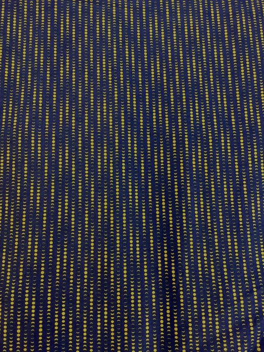 Japanese Fabric - The moon Rabbit - moon cycle (navy)