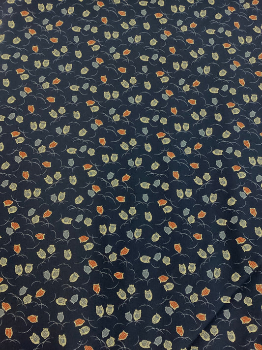 Japanese Fabric - Owls (Navy)