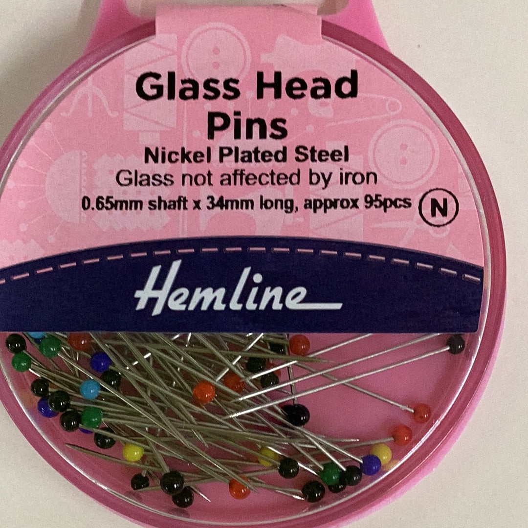Hemline - Glass Head Pins (34mm)