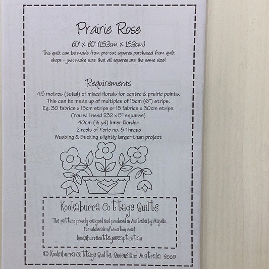 Pattern- Prairie Rose