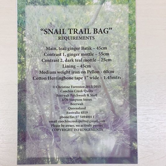 Pattern- Snail trail bag