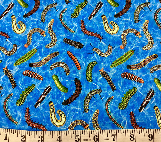 Fabric - Frolicking Fields Caterpillars