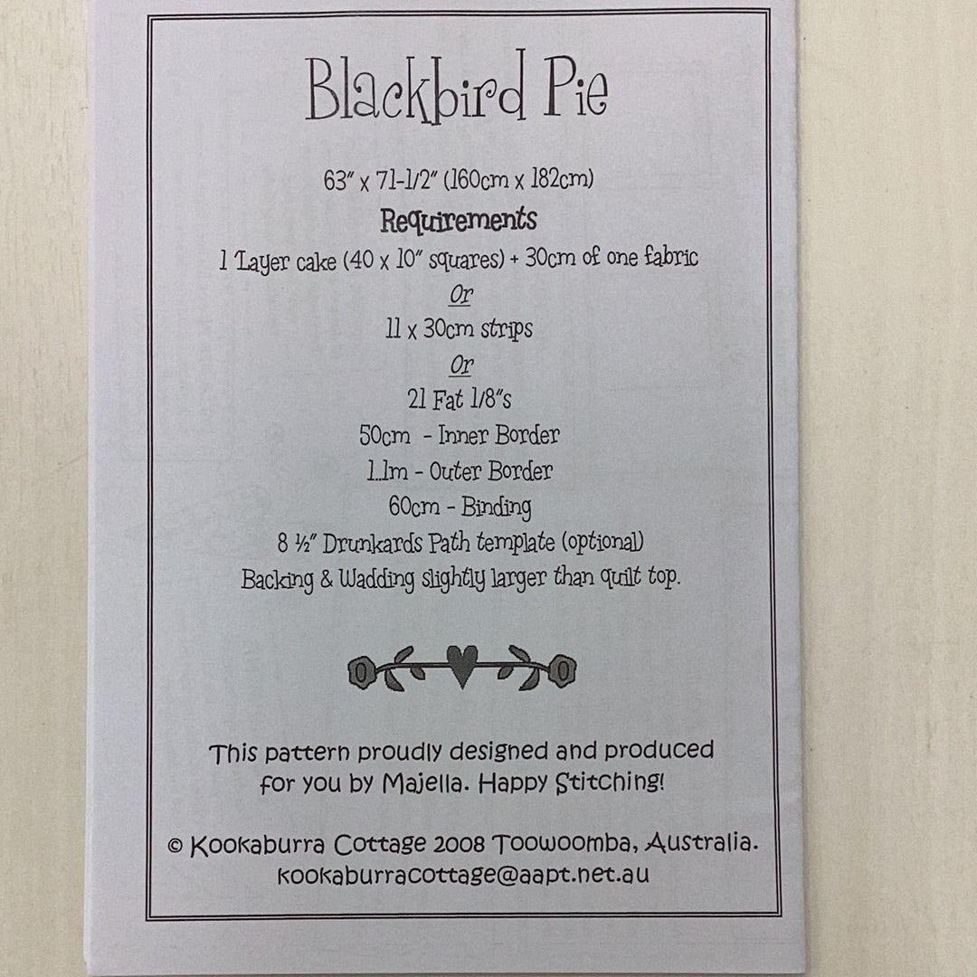 Pattern- Blackbird pie