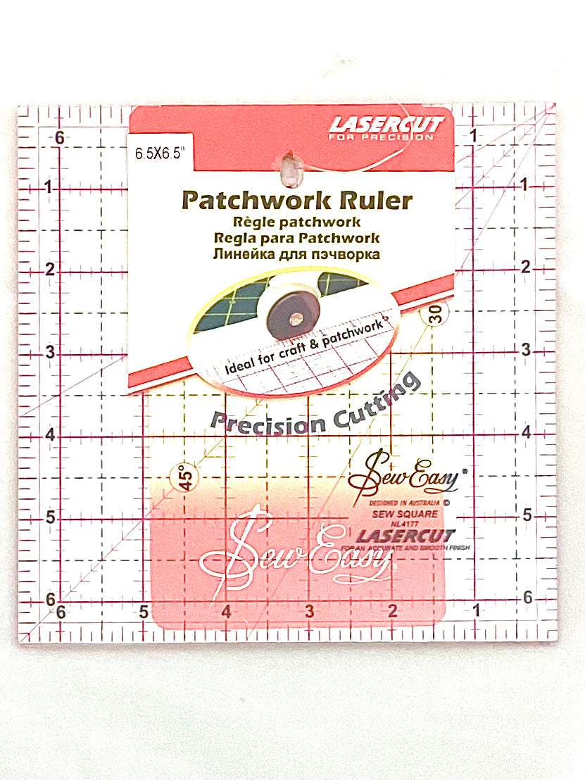 Sew Easy Patchwork Ruler 6.5" x 6.5"