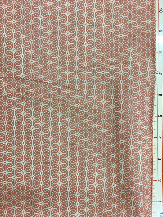 Japanese Fabric - small Geometric Triangles (Soft Pink)