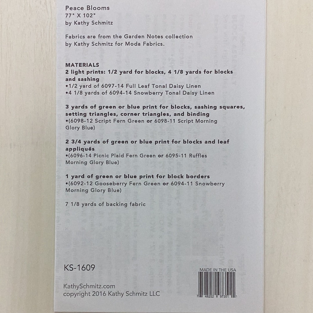 Half Price ~ Pattern- Peace blooms