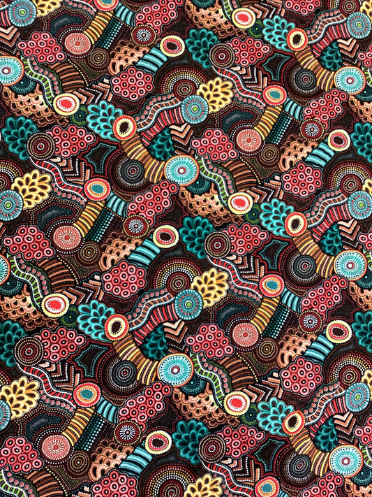 Fabric - Gondwana - Geometric (Brown/Rust)