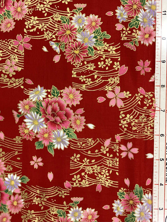 Japanese Fabric - KOKKA Princess Heart (Red)