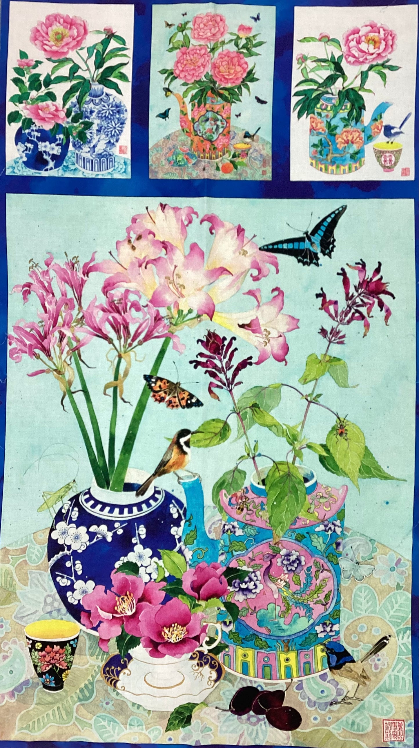 PANEL - Porcelain Blossoms