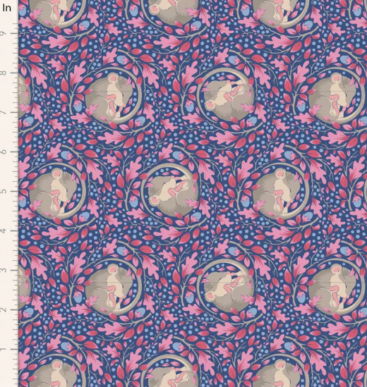 Fabric~ TILDA Hibernation Slumbermouse (Denim)
