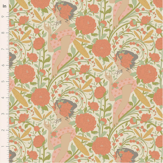 Fabric ~ TILDA Songbird - Aubery Coral
