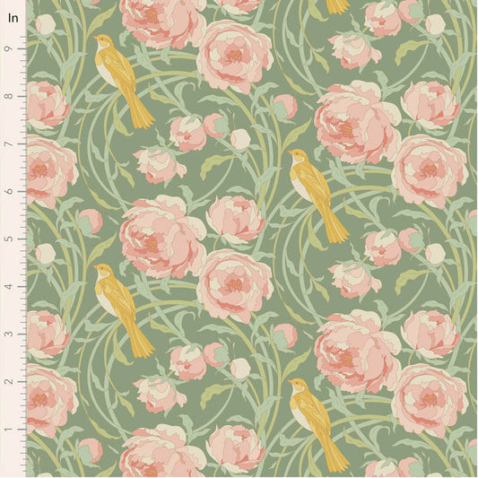 Fabric ~ TILDA Songbird - Cora Sage