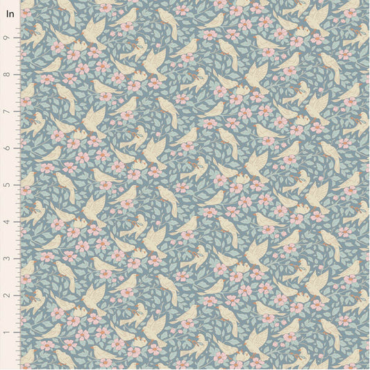 Fabric ~ TILDA Songbird - Ava Blue