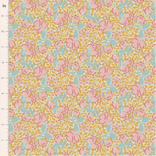 Fabric ~ TILDA Songbird - Flora Mustard