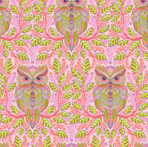 Tula Pink~ Full Moon Forest 2 'Hootie Patootie' (Honey)